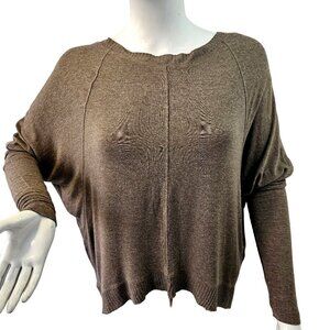 Zara W&B Coll Oversized Lightweight Sweater Mutton Slv Women S Taupe Tan